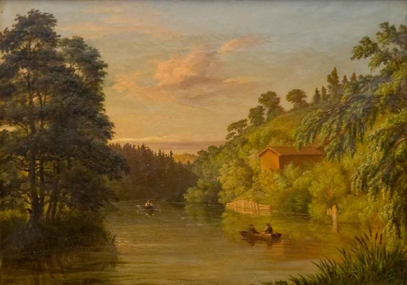 Albert Fitch Bellows Insjolandskap France oil painting art